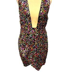 Double crazy sequin mini dress L